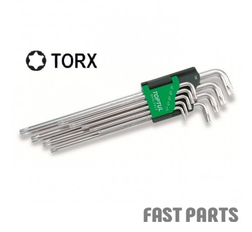 Набор Г-образных ключей TORX T10-T50 9ед. супердлинных GAAL0923 TOPTUL